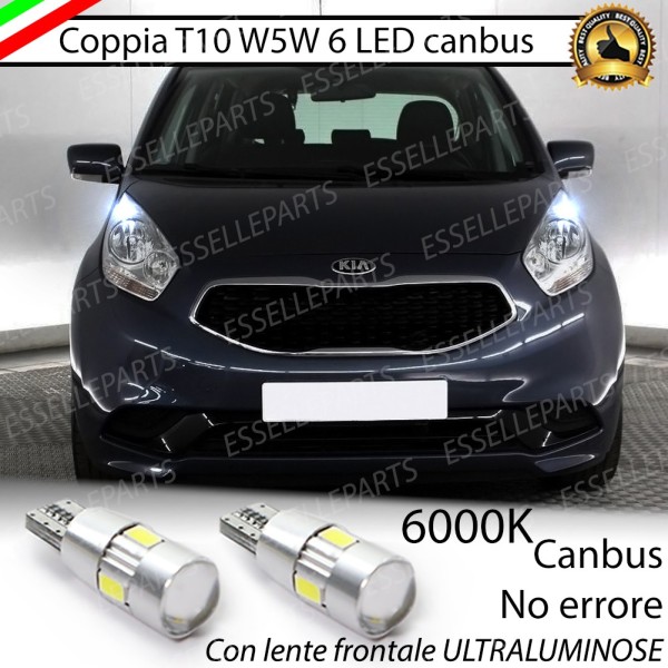 Coppia Lampade T10 W5W LED canbus con lente frontale per luci di posizione per Kia Venga