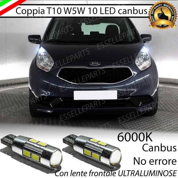 Coppia Lampade T10 W5W LED canbus con lente frontale per luci di posizione per Kia Venga