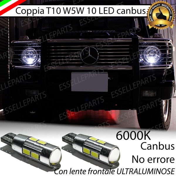 Coppia Lampade T10 W5W LED canbus con lente frontale per luci di posizione per MERCEDES Classe G (W463)