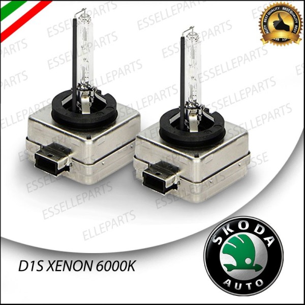 Coppia lampade ricambio D1S Xenon 6000K bianco Skoda Yeti dal 2008 al 2013