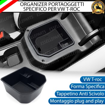 Organizer Per Bracciolo VW T-roc Restyling Vassoio Portaoggetti