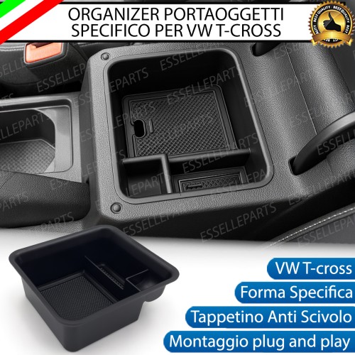 Organizer Per Bracciolo VW T-Cross Vassoio Portaoggetti