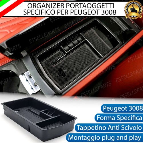 Organizer Per Bracciolo Peugeot 3008 Vassoio Portaoggetti