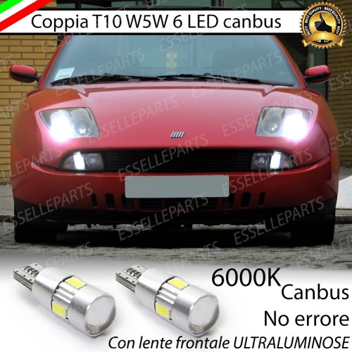 Lampade T10 W5W Canbus 6 LED no error luci posizione Fiat Coupe