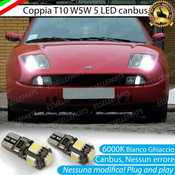 Luci posizione T10 W5W 5 LED Canbus Fiat Coupe