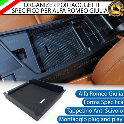 Organizer Per Bracciolo Alfa Romeo Giulia Vassoio Portaoggetti