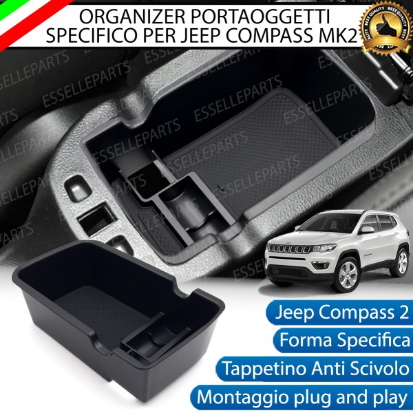 Organizer Per Bracciolo Jeep Compass MK2 Pre-Restyling Vassoio Portaoggetti