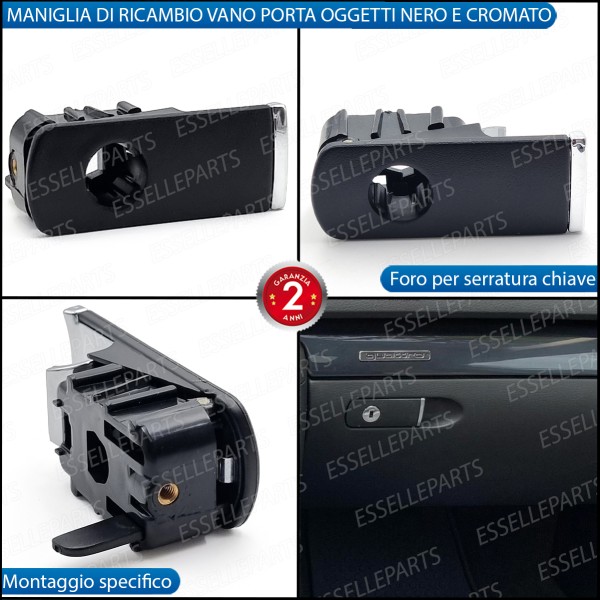 Maniglia vano portaoggetti Audi A4 B6 Ricambio Nero Cromato