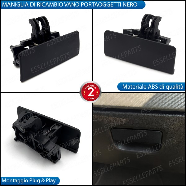 Maniglia vano portaoggetti per Fiat Grande Punto Ricambio Nero