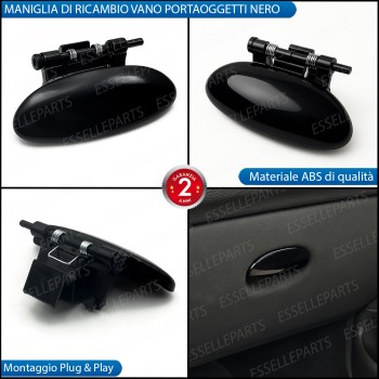 Maniglia vano portaoggetti per Peugeot 206 Restyling Ricambio Nero