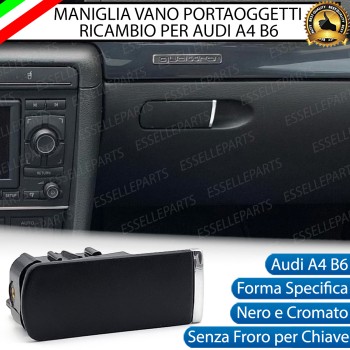 Maniglia vano portaoggetti Audi A4 B6 Nero Cromato Senza Foro