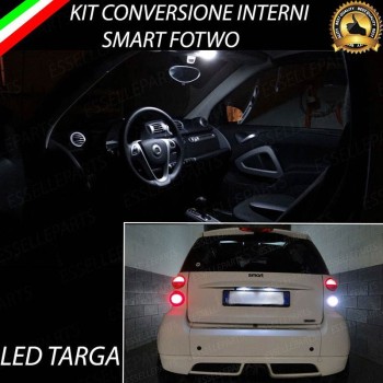 Kit LED Interni + LED Targa Per Smart Fortwo 6000K Canbus