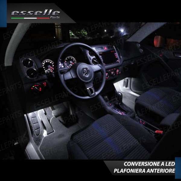 Kit Led interni + Placchette targa 6000K Canbus VW Tiguan 5N Restyling DAL 2009