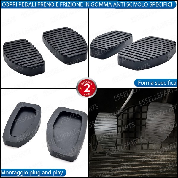 Set Copripedali Pedaliera in Gomma Specifici Peugeot Partner