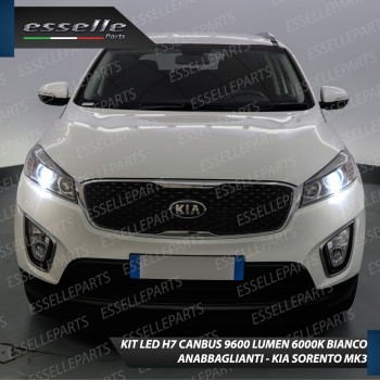 Kit Full LED H7 9600 Lumen 6000K bianco Anabbaglianti Kia Sorento 3 Con Fari Alogeni