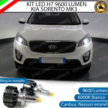 Kit Full LED H7 9600 Lumen 6000K bianco Anabbaglianti Kia Sorento 3 Con Fari Alogeni
