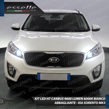 Kit Full LED H7 9600 Lumen 6000K bianco Abbaglianti Kia Sorento 3 Con Fari Alogeni