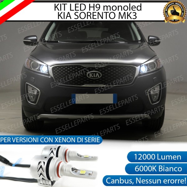 Kit Full LED H9 coppia lampade mono led 12000 Lumen KIA SORENTO 3 CON XENON DI SERIE