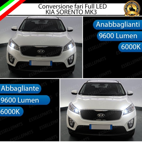 Conversione Fari Full LED 6000K bianco Kia Sorento 3 Con Fari Alogeni