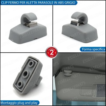 Clip Aletta Parasole Grigio Ricambio per Seat Alhambra 7N