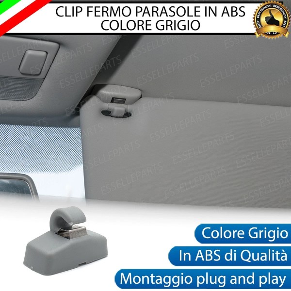 Clip Aletta Parasole Grigio Ricambio per Seat Ibiza 6J