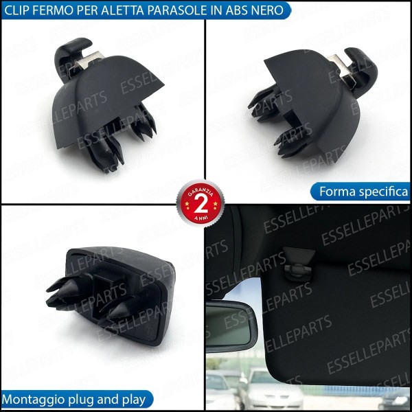 Clip fermo parasole Audi A6 C6 dal 2009 nero