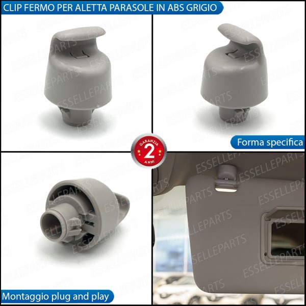 Clip Aletta Parasole Grigio Ricambio per Nissan X-Trail MK3 T32