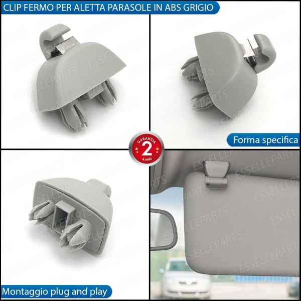 Clip fermo parasole Audi A6 C6 dal 2009 Grigio