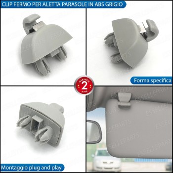 Clip fermo parasole VW Up fino 2016 Grigio ABS