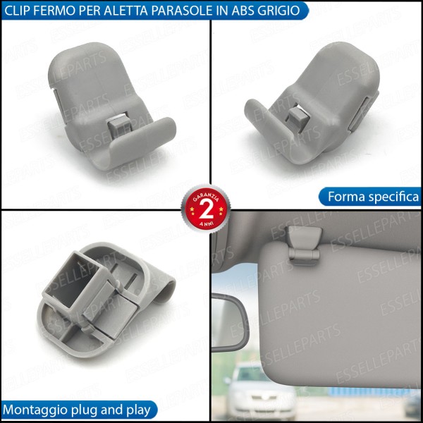 Clip Aletta Parasole Grigio Ricambio per Mazda 5 MK1