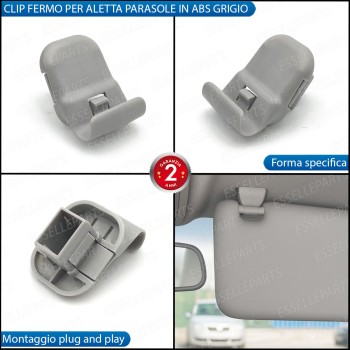 Clip Aletta Parasole Grigio Ricambio per Mazda 5 MK2