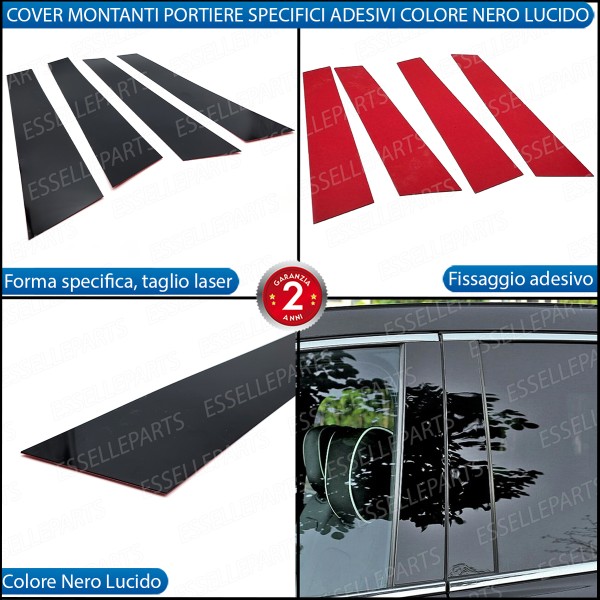Cover Montanti Nero Lucido Peugeot 206 Plus 5 Porte