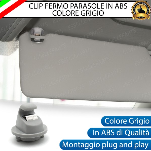 Clip Fermo Aletta Parasole Gancio Specifico In Abs Grigio Per VW Golf 7 Restyling
