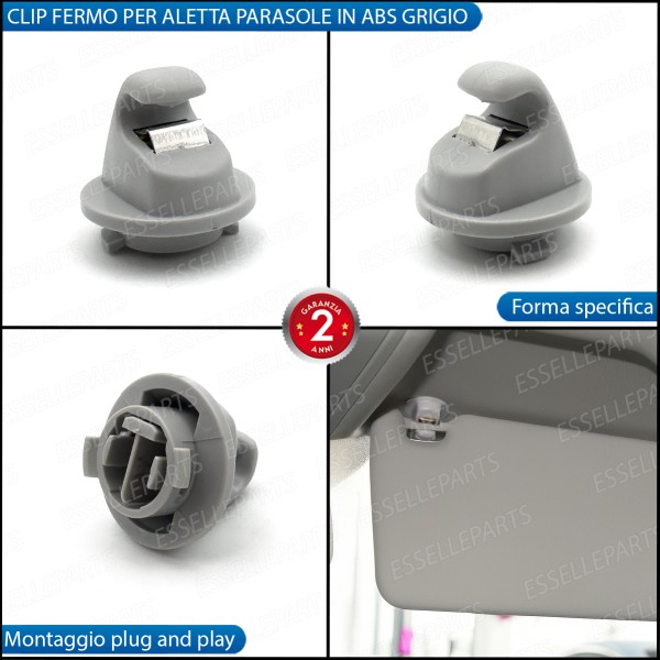 Gancio parasole VW T-Cross ricambio in ABS Grigio