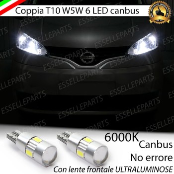Lampade T10 W5W Canbus 6 LED no error luci posizione Nissan NV200