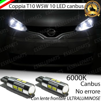 Lampade T10 W5W Canbus 10 LED no error luci posizione Nissan NV200