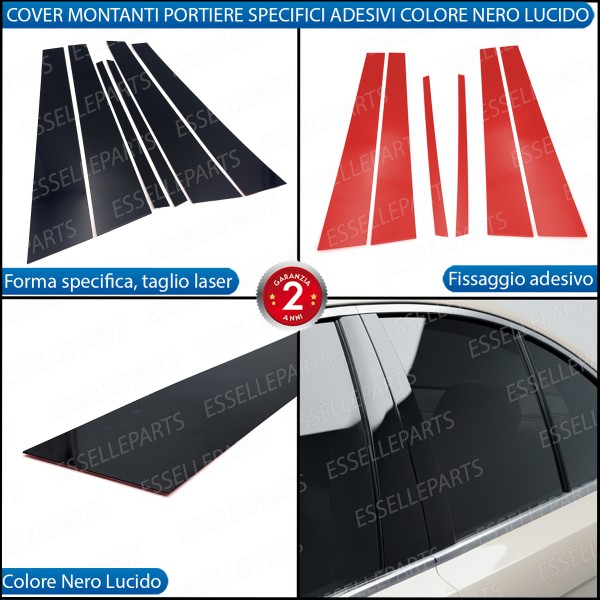 Cover Montanti Nero Lucido Bmw X1 E84 Restyling Adesive