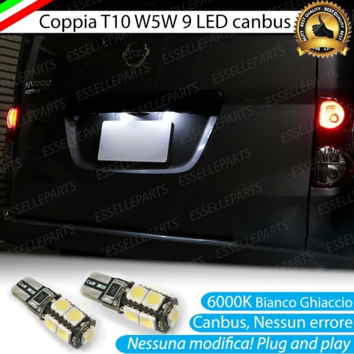 Luci Targa 9 LED per Nissan NV200 Canbus 6000K Bianco