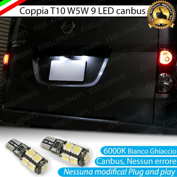 Luci Targa 9 LED per Nissan NV200 Canbus 6000K Bianco