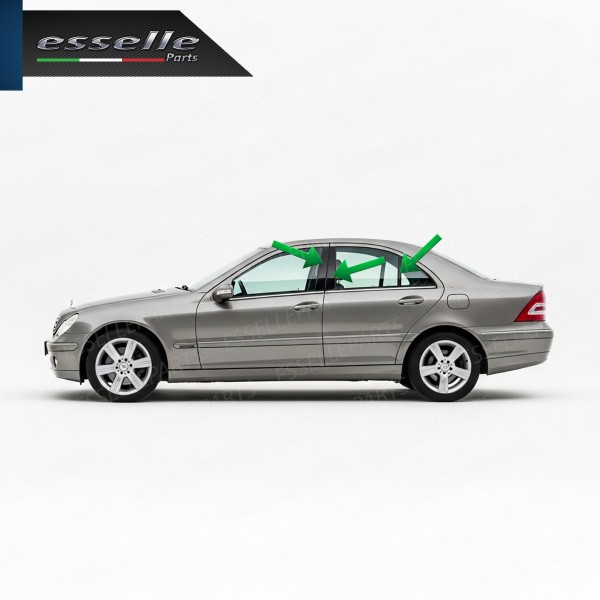 Cover Montanti Nero Lucido Mercedes Classe C W203 Berlina