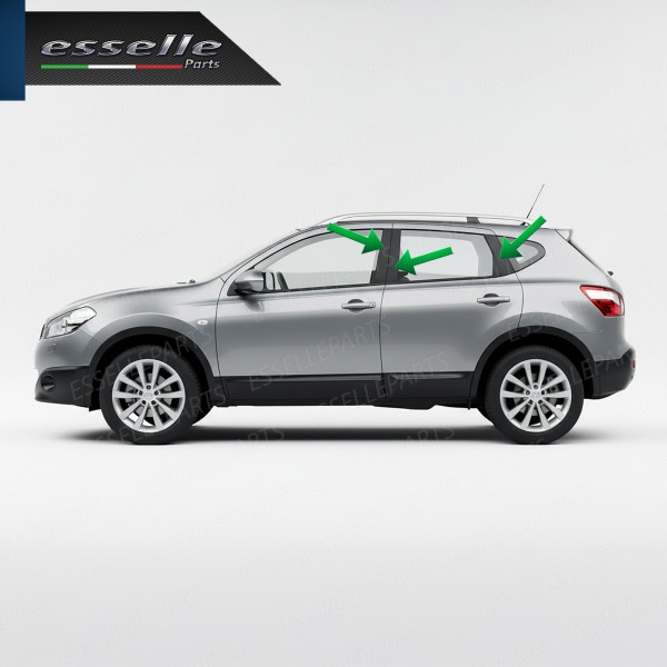 Cover Montanti Nero Lucido Nissan Qashqai J10 Restyling