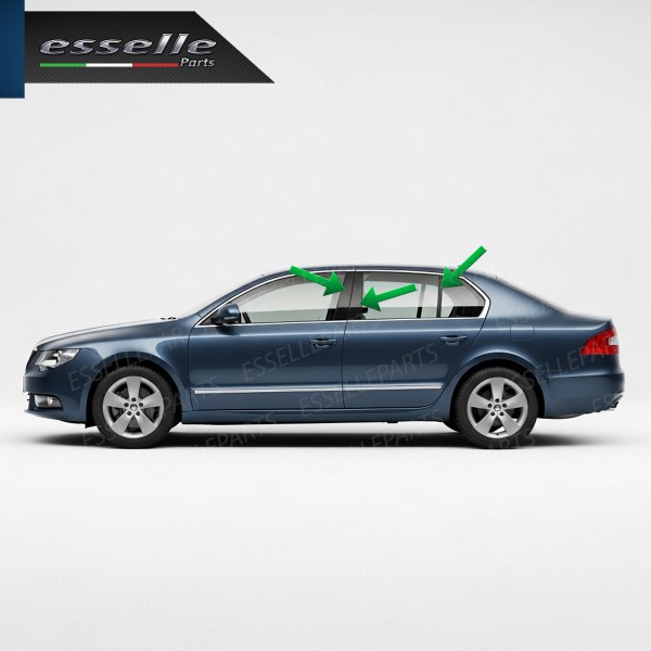 Cover Montanti Nero Lucido Skoda Superb 2 Adesive