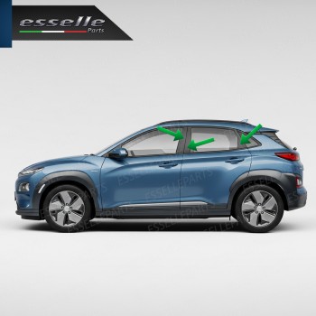 Cover Montanti Nero Lucido Hyundai Kona Electric Pre Restyling Cover Montanti Nero Lucido Hyundai Kona Electric Pre Restyling
