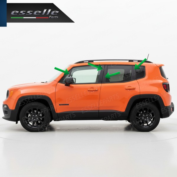 Cover Montanti Nero Lucido Jeep Renegade Fino 2018
