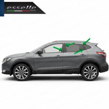 Cover Montanti Nero Lucido Nissan Qashqai J11 Restyling