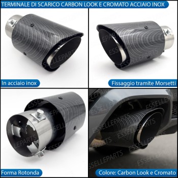Terminale di Scarico per Honda Civic 5G Carbon e Cromato Terminale di Scarico per Honda Civic 5G Carbon e Cromato