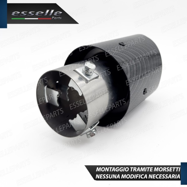 Terminale di Scarico Opel Tigra Twin Top Carbon e Cromato