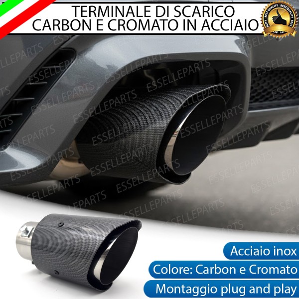 Terminale di Scarico per Fiat 600 Marmitta Carbon e Cromato