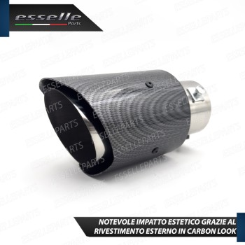 Terminale di Scarico rotondo Carbon e Cromato Diametro 90 mm