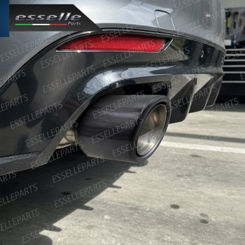 Terminale di Scarico in Vera Fibra di Carbonio IN 60-63mm OUT 100mm